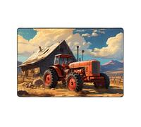 Tappeto in morbida flanella con trattore agricolo, 152,4 x 99,1 cm, in memory foam antiscivolo, ideale per soggiorno e ufficio.