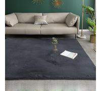 Tappeto in morbido cotone intrecciato a mano, grande, 120 x 170 cm, a pelo corto, lavabile in lavatrice, ideale per soggiorno, cucina, camera da letto, corridoio, arredamento moderno grigio scuro