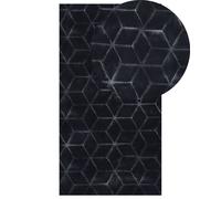Tappeto in pelliccia di coniglio sintetica Soffice 80 x 150 cm Nero Thatta