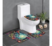 Tappeto in peluche per camera da letto, cucina, vasca da bagno, decorazione domestica, colorato Venus Flytrap tappetino protettivo, set da 3 pezzi, tappeto assorbente per esterni,