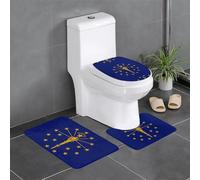 Tappeto in peluche per camera da letto, cucina, vasca da bagno, decorazione per la casa, bandiera dello stato dell'Indiana, tappetino protettivo, set da 3 pezzi, tappeto assorbente per esterni,