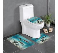 Tappeto in peluche per camera da letto, cucina, vasca da bagno, decorazione per la casa, pesce nel mare profondo, tappetino protettivo per bagno, set da 3 pezzi, tappeto assorbente per esterni,