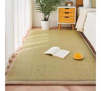 Tappeto in rattan antiscivolo e traspirante, tappetino pieghevole in rattan, ampio tappeto passatoia, bordo ampiamente avvolgente, tatami giapponese per soggiorno, camera da letto(C,60x200cm)