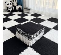 Tappeto in schiuma ad incastro con piastrelle in morbido peluche, per soggiorno e camera da letto, comodo, imbottito, antiscivolo, facile da pulire, essenziale per la stanza dei giochi dei bambini