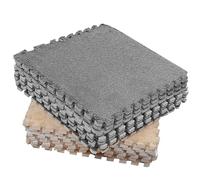 Tappeto in schiuma di peluche a incastro, 10 pezzi, per uso domestico (cammello grigio)