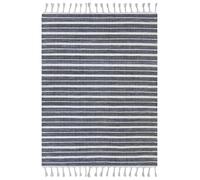 Tappeto in tessuto sintetico a righe blu 160 x 230 cm Bademli