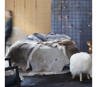 vidaXL Tappeto in Vera Pelle Bovina Marrone e Bianco 180x220 cm