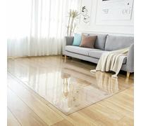 Tappeto in vinile di alta qualità, trasparente, protezione per il pavimento del parquet, resistente ai graffi, lavabile, durevole, per soggiorno, casa e cucina (trasparente, 90 x 140 cm)