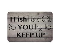 Tappeto Ingresso Antiscivolo Zerbino Da Esterno I Fish Like A Woman So You Try To Keep Up Indistruttibile Tappetino Da Bagno Per Terrazzo Cortile Cucina 40X60Cm