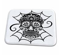 Tappeto Ingresso Black Sugar Skull, Gothic Mexican Folk Art Design Resistente Tappetino Per Porta Lavabile In Lavatrice Zerbino Ingresso Per Zona Corridoio Balcone
