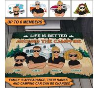 Tappeto Ingresso Casa Antisporco Tappeti D'Ingresso Resistente Tappetino Da Bagno Per Balcone Interno Camera Letto 40X60Cm La Vita È Migliore Attorno Al Fuoco Da Campo