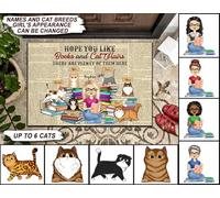 Tappeto Ingresso Casa Antisporco Zerbino Di Benvenuto Facile Da Pulire Tappetini Porta Dingresso Per Balcone Camera Letto Interno 40X60Cm Spero Che Ti Piacciano I Libri E I Hair Di Gatto