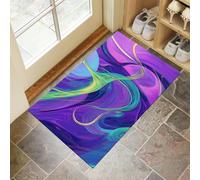 Tappeto Ingresso casa Curva A Spirale Zerbino Antiscivolo Linee Di Fantasia Tappetino Assorbente Asciugapassi Entrata per Porte Anteriori e Posteriori, Corridoio, Giardino, 80 x 120 cm, Viola
