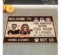 Tappeto Ingresso Casa Facile Da Pulire Tappetini Porta Dingresso Lavabile Tappeti D'Ingresso Per Balcone Soggiorno Interno 40X60Cm Benvenuti Al Wicked House Dog Halloween