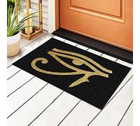 Tappeto Ingresso Casa Occhi Egiziani Dell'Occhio Che Tutto Vede Oro retrò Tappeto Esterno Antiscivolo Tappeti D'Ingresso Divertenti Zerbino Ingresso Esterno per Esterno Terrazzo 40X60Cm