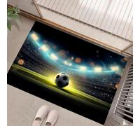 Tappeto Ingresso casa Partita Di Calcio Zerbino Ingresso Esterno Centro Dello Stadio Antiscivolo Assorbente Resistente allo sporco Asciugapassi Entrata per Porta, Corridoio, Ufficio, Giallo-Verde