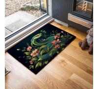 Tappeto Ingresso casa Vite Serpente Verde Zerbino Antiscivolo Stile Arte Digitale Tappetino Assorbente Asciugapassi Entrata per Porte Anteriori e Posteriori, Corridoio, Giardino, 80 x 120 cm, Verde