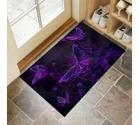 Tappeto Ingresso Farfalla Dei Cartoni Animati 60 x 120 cm Zerbino Ingresso Esterno Stile Artistico Fantasy Tappetini Lavabili Antiscivolo Facile da Pulire per Ingresso, Corridoio, Cucina - Viola