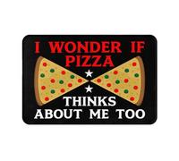 Tappeto Ingresso I Wonder If Pizza Thinks About Me Too Anti-Sporco Zerbino Ingresso Esterno Moderno Tappeto D'Ingresso Per Corridoio Soggiorno Interno 60X40Cm