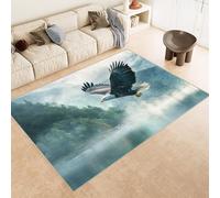 Tappeto Ingresso Imitazione Cashmere 50x80 cm Stampato Aquila Volare Cielo Animali 3D Aspirapolvere o Lavaggio In Lavatrice Supporto Antiscivolo Tappeto Scendiletto Adatto a Dormitori Carpet