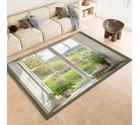 Tappeto Ingresso Imitazione Cashmere 50x80 cm Stampato Montagne Erba Fiore Paesaggio 3D Aspirapolvere o Lavaggio In Lavatrice Supporto Antiscivolo Tappeto Scendiletto Adatto a Dormitori Carpet