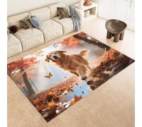 Tappeto Ingresso Imitazione Cashmere 60x90 cm Stampato Cane Carino Caduto Albero 3D Aspirapolvere o Lavaggio In Lavatrice Supporto Antiscivolo Tappeto Scendiletto Adatto a Dormitori Carpet