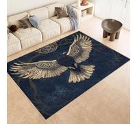 Tappeto Ingresso Imitazione Cashmere 60x90 cm Stampato Corvo Ali Totem Animali 3D Aspirapolvere o Lavaggio In Lavatrice Supporto Antiscivolo Tappeto Scendiletto Adatto a Dormitori Carpet