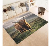 Tappeto Ingresso Imitazione Cashmere 60x90 cm Stampato Mucca Fiore Montagne Animale 3D Aspirapolvere o Lavaggio In Lavatrice Supporto Antiscivolo Tappeto Scendiletto Adatto a Dormitori Carpet