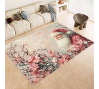 Tappeto Ingresso Imitazione Cashmere 60x90 cm Stampato Natale Vecchio Uomo Natale 3D Aspirapolvere o Lavaggio In Lavatrice Supporto Antiscivolo Tappeto Scendiletto Adatto a Dormitori Carpet