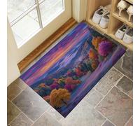 Tappeto Ingresso Interno Arancia Tappeti 90 x 150 cm Lavabile in Lavatrice Antiscivolo Scena Della Valle All'Alba Piccolo Carpet Cameretta Scendiletto Camera da Letto Ufficio Cucina Pelo Corto