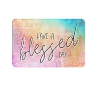 Tappeto Ingresso Resistente Zerbino Di Benvenuto Have A Blessed Day Colorful Moderno Tappetino Porta Per Casa Cucina Interno 40X60Cm