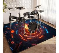 Tappeto Insonorizzato Tamburo, Tappeto Professionale per Batteria e Strumenti a Percussione Elettronici, Tappeti Rettangolari Antiscivolo per Grancassa, Tamburo Rullante e Altri Strumenti 200 x 160 cm