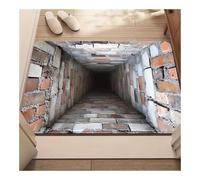 Tappeto Interattivo Illusione 3D Con Effetto Foro - Tappetino Con Trucco Ottico for Cani E Gatti, Decorazione Visiva Antiscivolo for Il Corridoio Del Soggiorno(Wei,30x40cm/12x16in)