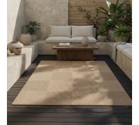 Tappeto interno e esterno aspetto juta look naturale resistente alle intemperie lavabile resistente beige 120x170 cm balcone terrazza cucina idoneo per riscaldamento a pavimento facile da pulire