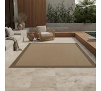 Tappeto interno e esterno aspetto juta look naturale resistente alle intemperie lavabile resistente beige 160x230 cm balcone terrazza cucina idoneo per riscaldamento a pavimento facile da pulire
