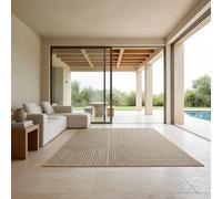 Tappeto interno e esterno aspetto juta look naturale resistente alle intemperie lavabile resistente passatoia beige 80x250 cm balcone terrazza cucina idoneo per riscaldamento a pavimento corridoio