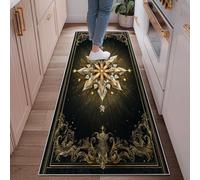 Tappeto invernale con fiocchi di neve, elegante motivo a stelle e vortici, antiscivolo, per casa, interni, non perde pelo, per cucina, ingresso, comodino, porta, corridoio, decorazione, 6 x 1,8 m