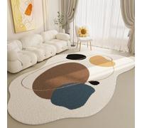Tappeto Irregolare In Finta Lana Per Interni, Soggiorno, Camera Da Letto, Ufficio Domestico, Sala Giochi. Tappeti Grandi Astratti(Pattern C,80x160cm)