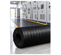 Tappeto isolante elettrico in gomma, alta tensione, nero | Per locali elettrici, cabine elettriche e aree industriali, varie misure e spessori(8mm/300cm x 100cm)