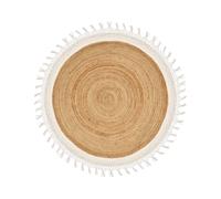 Tappeto iuta beige e bianco 140 cm MARTS