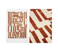 Tappeto Jarrett, Rust Tufted Hand Rust and Medium White New Zealand Woolen Ar...