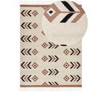 Tappeto kilim cotone beige e nero 160 x 230 cm NIAVAN