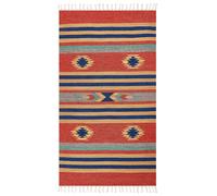 Tappeto Kilim in cotone intrecciato a mano 80 x 150 cm Modello geometrico revers