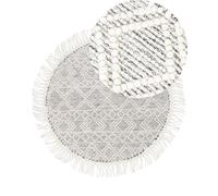 Tappeto lana grigio e bianco crema 140 cm BULDAN