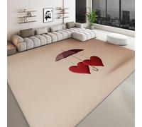 Tappeto lavabile 140 x 200 cm per cameretta, corridore antiscivolo romanticismo cuore rosso ombrello per camera da letto - tappeti stampato minimalismo a pelo corto per sala da pranzo ufficio