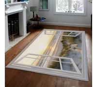 Tappeto Lavabile 200x280cm Spiaggia e Dune sul Mare a Pelo Corto | Tramonto tappeto antiscivolo per soggiorno camera letto morbido tappeto per il mare costiero