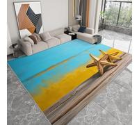 Tappeto lavabile 80 x 150 cm per cameretta, corridore antiscivolo stella marina muro di legno spiaggia per camera da letto - tappeti stampato stile retrò a pelo corto per sala da pranzo ufficio