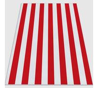 Tappeto lavabile a pelo corto 120 x 180 cm, Flanella antiscivolo e resistente Semplice Rustico Bandiere Strisce tappeto stampato per soggiorno camera da letto cameretta dei bambini Rosso
