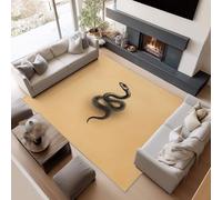Tappeto lavabile antiscivolo, fantasia minimalista Rune Serpent, 60 x 90 cm, tappeto camera da letto a pelo alto zerbino interno per soggiorno, camera da letto, sala da pranzo, beige