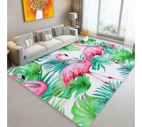 Tappeto Lavabile Antiscivolo Illustrazione Di Un Fenicottero Ad Acquerello Stampato, Tappeto Passatoia Pelo Corto Morbido Rosa per Corridoio Cucina, Camera da Letto, Non Perde Peli, 80 x 150 cm
